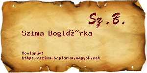 Szima Boglárka névjegykártya